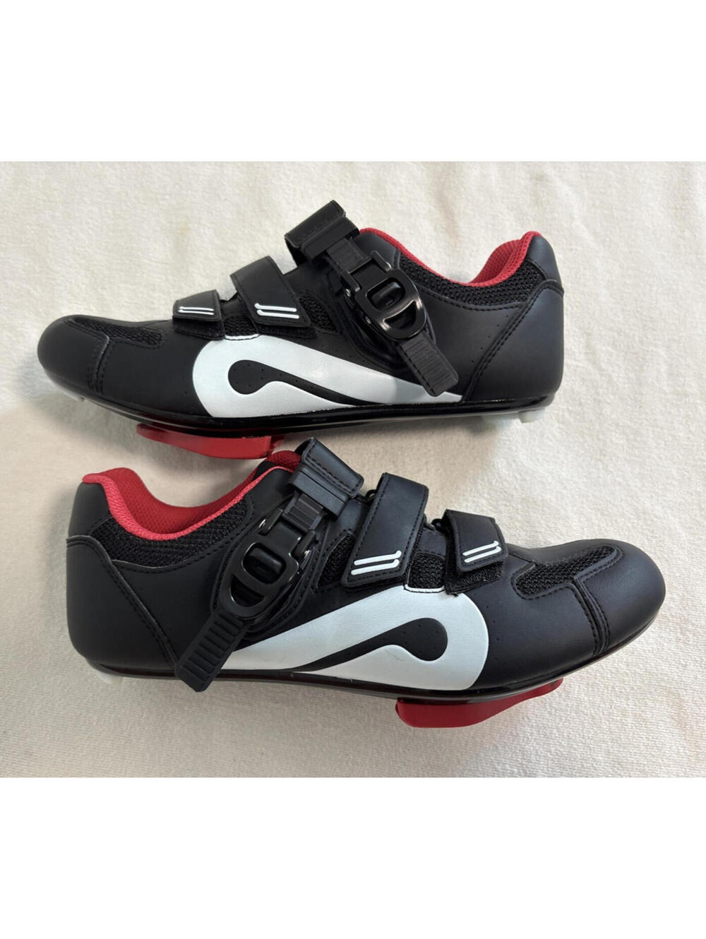 Peloton Black White Red Women’s Cycling Shoes